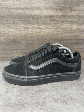 Vans Old Skool Shoes Mens Size 8 Black Suede Low Top Sneakers Authentic